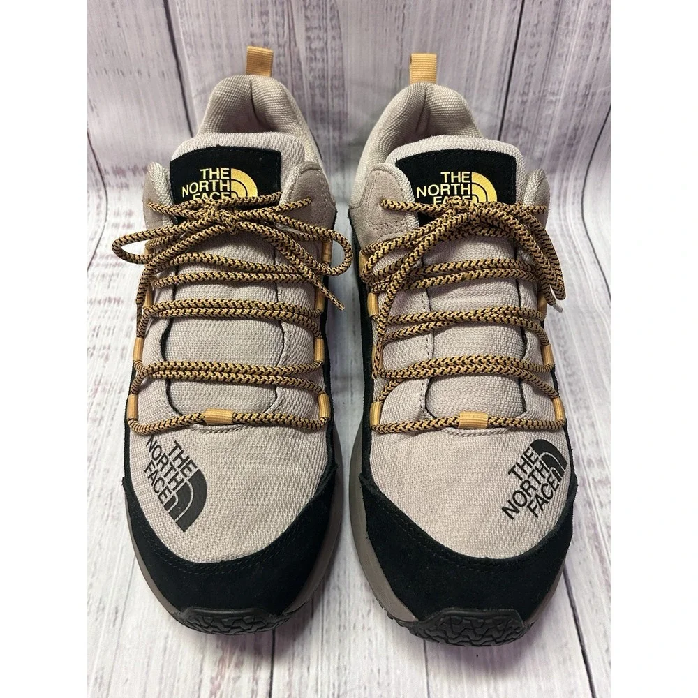 he North Face Mens 12 Vibram Trail Hiking Shoes Beige Black Outdoor Low